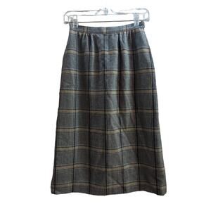 Pendleton Gray Plaid Midi Skirt